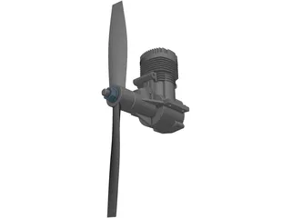 RC Motor 2T Airplane 3D Model preview