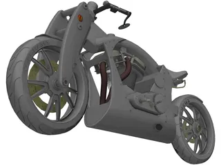 Motorcycle Yokohama 3D Model preview
