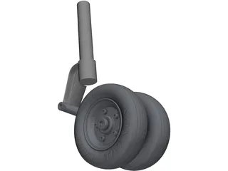 Embraer 121 Aircraft Nosegear 3D Model preview