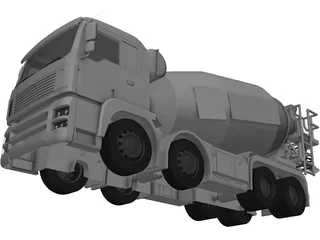 MAN TGA Beton Mixer 3D Model preview