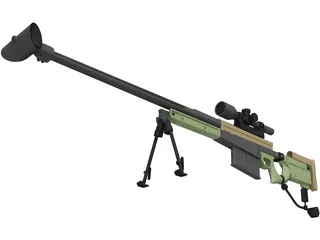 Sniper Rifle 3D Model preview