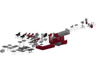 Furniture Set 3D Model preview