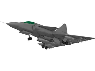SAAB AJ-37 Viggen 3D Model preview