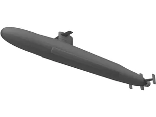 Le Triomphant class Missile Submarine 3D Model preview
