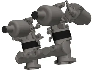 Carburetor SU HS2 3D Model preview