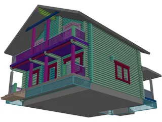 Wooden House 3D Model preview