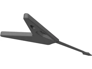 Flying V Neck Electric Guitar Body 3D Model preview