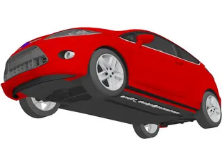 Ford Fiesta 3-door (2009) 3D Model preview