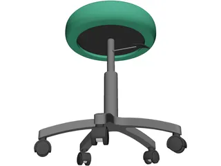 Exam Stool 3D Model preview