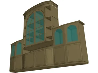 Wooden Shelf 3D Model preview