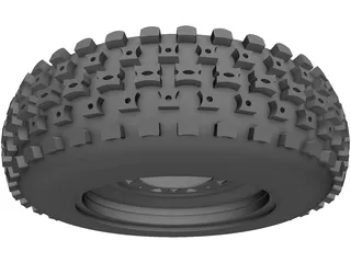 Wheel and Tire ATV Front 3D Model preview