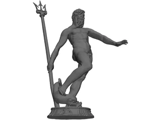Neptune Statue 3D Model preview
