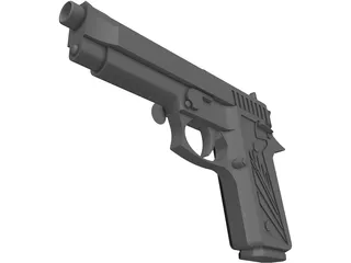 Beretta 9mm 3D Model preview