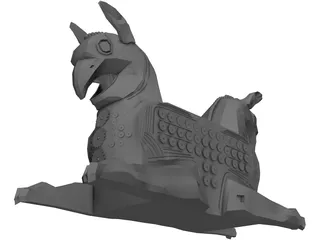 Huma Bird Ancient Persian Sculpture 3D Model preview