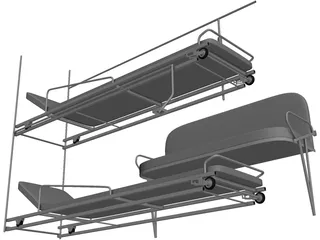Rear Seats for Ambulance 3D Model preview