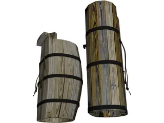 Grapes Baskets 3D Model preview