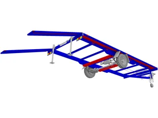Military Trailer 3D Model preview