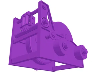 Tug Boat Towing Winch 3D Model preview