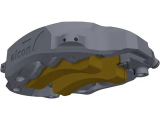 Brake Caliper Alcon GT 3D Model preview