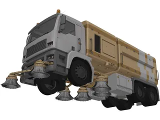 MAN TGA Street Cleaning Truck 3D Model preview