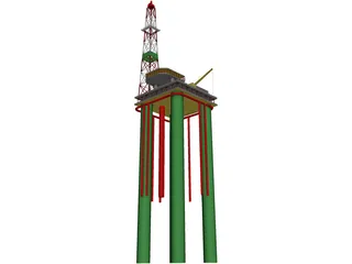 Oil Platform 3D Model preview