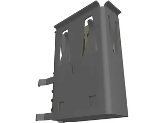 Female USB Connector 3D Model preview