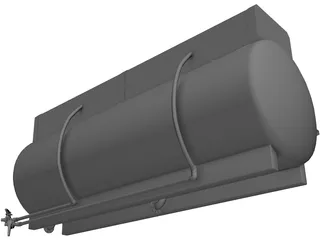 Truck Mount Fiberglass Chemical Tank 3D Model preview