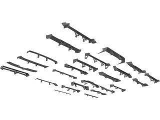 Spoiler Collection 3D Model preview