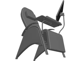 Chair with Workstation 3D Model preview