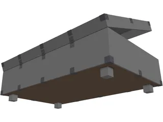 Wooden Coffee Chest with Stainless Latches 3D Model preview