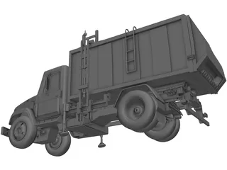GAZ-3309 Garbage Truck 3D Model preview