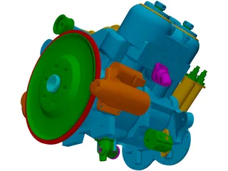 V4 Engine 3D Model preview