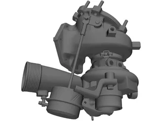 Turbocharger Diesel Engine 3D Model preview