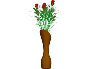 Vase with Flowers 3D Model preview