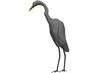 Great Egret (Ardea Alba) 3D Model preview