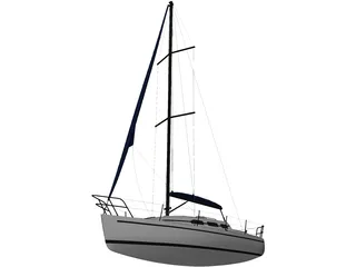 Sailboat Yacht 3D Model preview