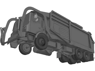 Garbage Truck 3D Model preview