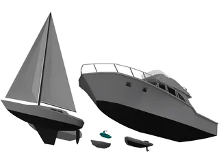 Boats Collection 3D Model preview