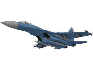 Sukhoi Su-27 Flanker 3D Model preview