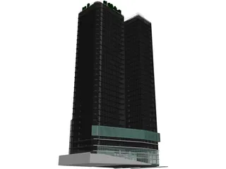 Tower with Skybar 3D Model preview