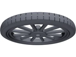 Wheel Rear Ford T 3D Model preview