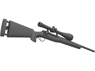M40A3 Bolt Action Sniper Rifle 3D Model preview