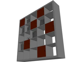 Bookcase Wooden 3D Model preview