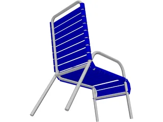 Beach Chair with Slats 3D Model preview