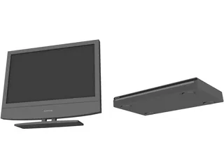 TV and DVD Player 3D Model preview