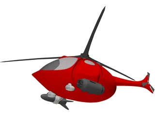 Helicopter New Concept Design 3D Model preview
