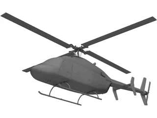 Bell 206 JetRanger 3D Model preview