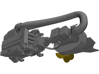 Volvo IPS 750 Engine 3D Model preview