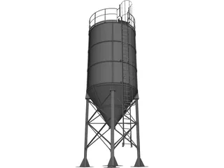 Cement Silo 3D Model preview
