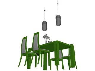 Table Set Dinner 3D Model preview